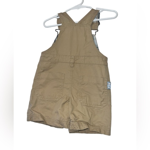 Koala Kids Tan shortall Overalls puppy embroidered y2K sz 12m - Picture 3 of 3